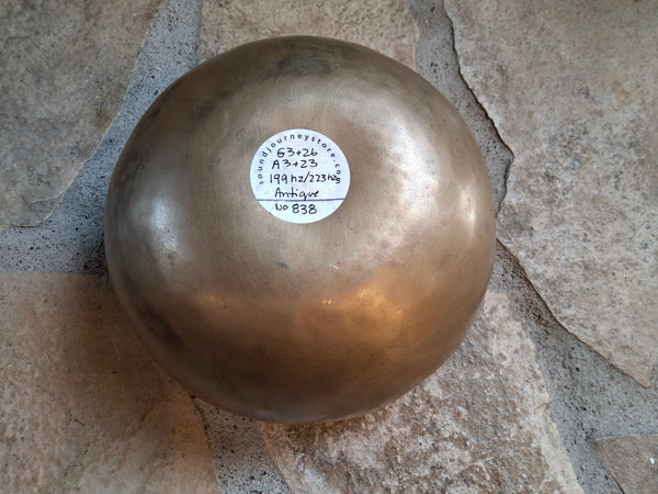 Bowl 838: 6.5" Vintage Himalayan Singing Bowl 208 HZ G#3+3