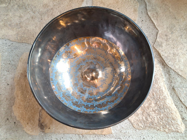 Bowl 922: 9.75" Thangka Art Work Himalayan Singing Bowl 141 Hz D3-34
