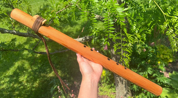 Low D minor Bass Blue Bear Flute Western Cedar Flute