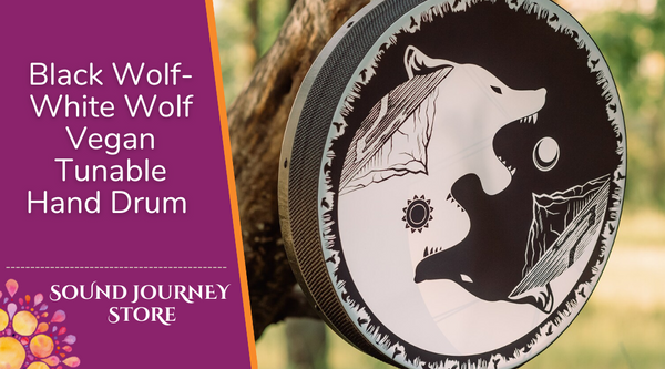 14" Black Wolf-White Wolf Tunable Hand Drum