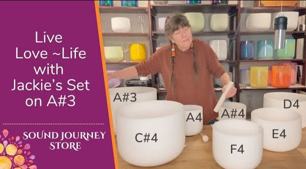 Live Love Life with Jackie's Crystal Singing Bowls in A#3