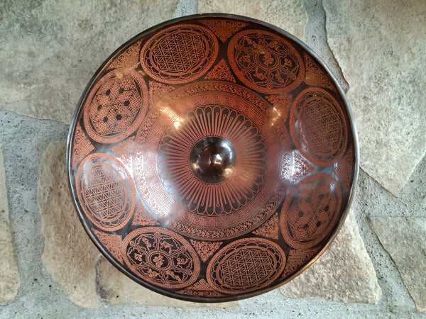 Bowl 916: 10.75" Thangka Art Work Himalayan Singing Bowl 120 Hz B2-49