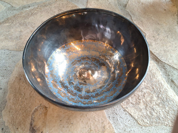 Bowl 922: 9.75" Thangka Art Work Himalayan Singing Bowl 141 Hz D3-34
