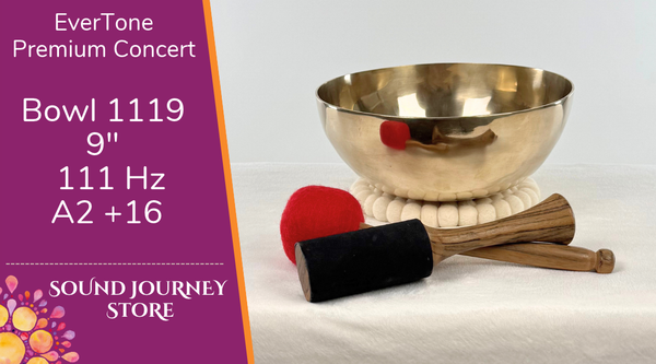 Bowl 1119: 9" Premium Concert Singing Bowl 111 Hz A2 +16