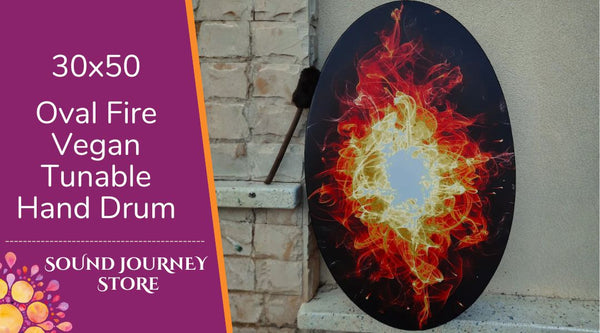 32x20" Giant Fire Vegan Tunable Hand Drum