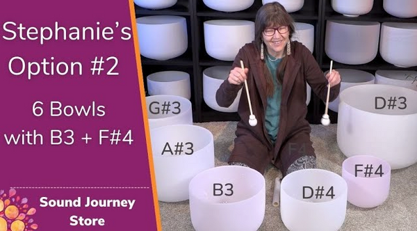 Stephanie's Option #2: A Set of 6 Crystal Singing Bowls with D#3