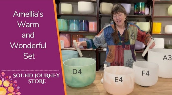 Amellia's Warm and Wonderful set of Crystal Singing Bowls